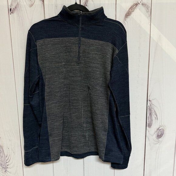 KÜHL Men’s Ryzer 1/4 Zip Pullover Midnight Navy/Gray Medium EUC - Picture 1 of 11